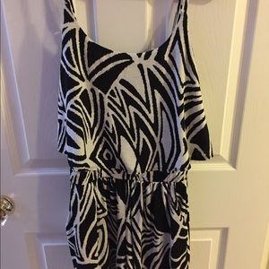 Black and white printed romper